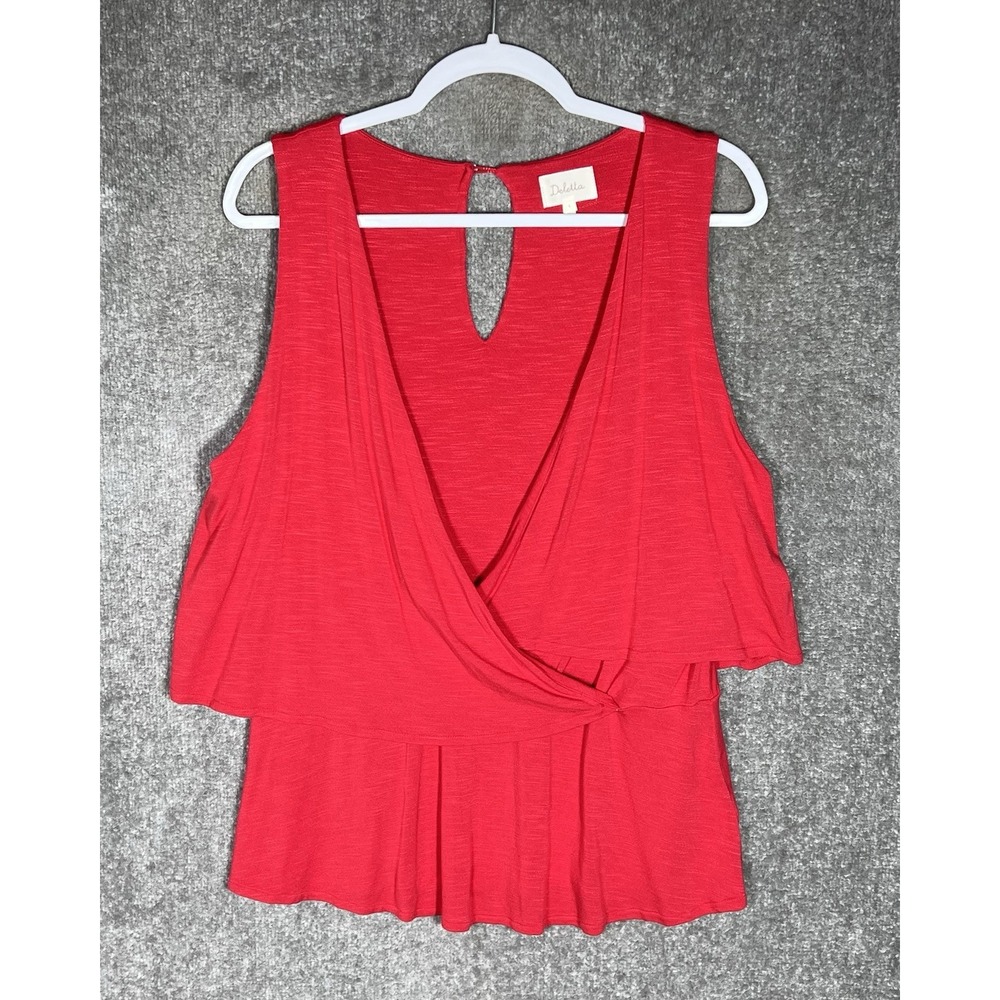 Anthropologie Deletta Velma Surplice Drape Wrap Front‎ Top Womens Size Large
